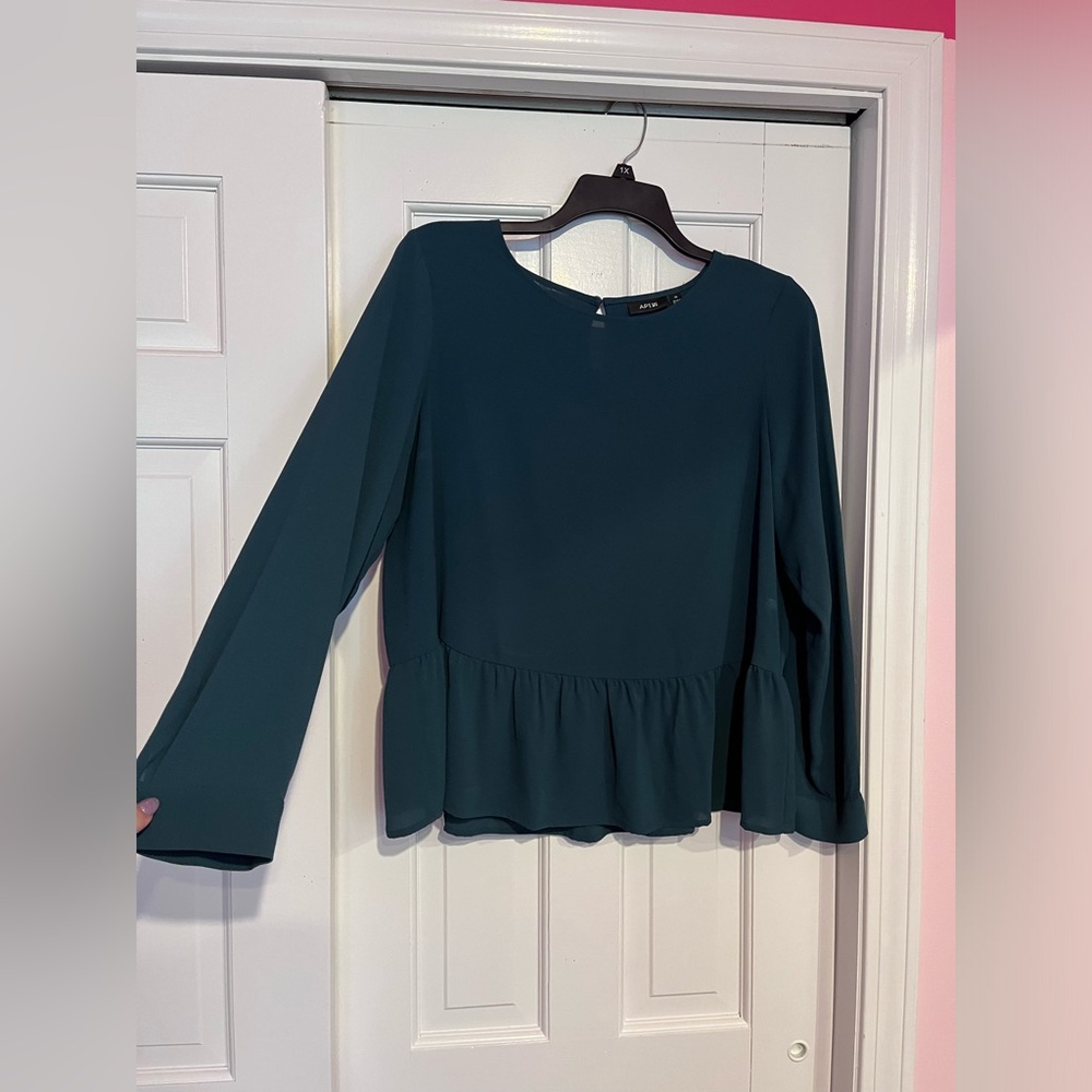 Apt. 9 Dark Teal Peplum Top